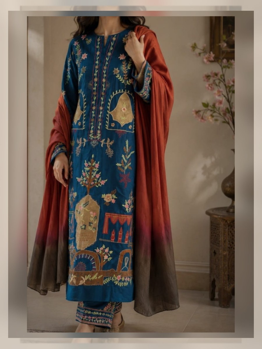Meher Teal & Rust Pret Set