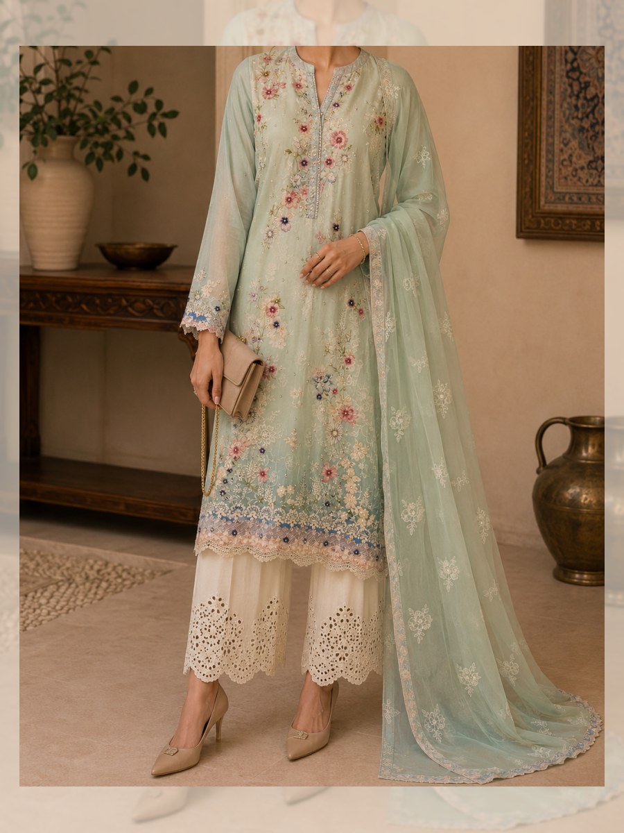 Mint floral print