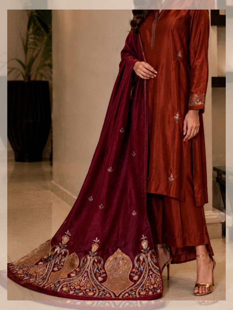 Deep burgundy Chaddar